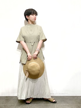 「RODE SKO（ロデスコ）のアイテム（帽子）」を使った、なな‎‪𓍯 ‬さん（レディース・155cm）の夏コーディネート