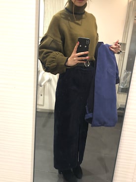 「Omekashi（オメカシ）のアイテム（その他アウター）」を使った、Natsukoさん（レディース・162cm）の冬コーディネート