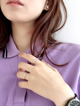 「アイテム（ポロシャツ）」を使った、Natsukoさん（レディース・162cm）の春コーディネート