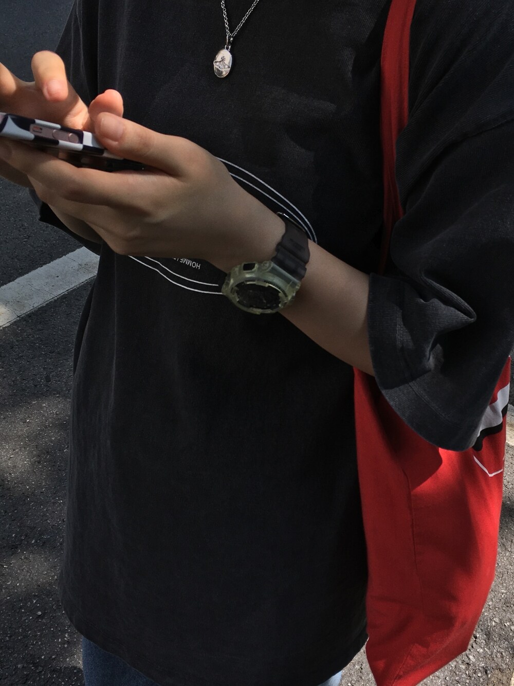 「ootd、dailylook、daily look、summer、outfit、MISCHIEF、LIFUL、LIFUL MINIMAL GARMENTS、Vivienne Westwood」｜「Vivienne Westwoodのアイテム（ネックレス、シルバー系）」を使った、mushr000000mさん（レディース・168cm）の秋コーディネートの1枚目の写真