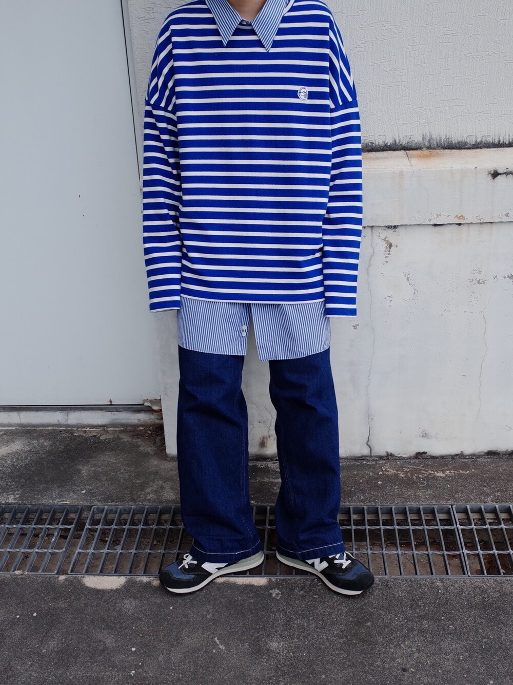 「fall、CELINE、NEWBALANCE、LEE、outfit、ootd、daily look」｜「CELINEのアイテム（シャツ/ブラウス、ブルー系）」を使った、mushr000000mさん（レディース・168cm）の秋コーディネートの1枚目の写真