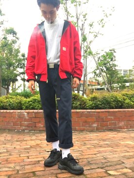 「坩堝（ルツボ）のアイテム」を使った、esuさん（メンズ・178cm）の秋コーディネート