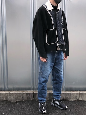 「doublet（ダブレット）のアイテム（デニムパンツ）」を使った、ShigeGさん（メンズ・176cm）の冬コーディネート