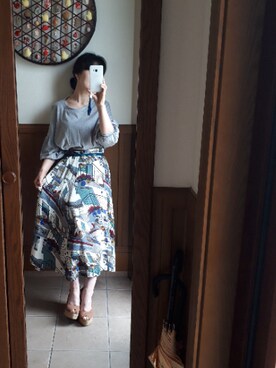 「Three Four Time（ｽﾘｰﾌｫｰﾀｲﾑ）のアイテム（シューズ）」を使った、きよさん（レディース・149cm）の夏コーディネート