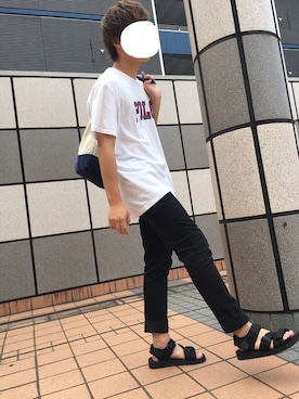 「GOSTAR DE FUGA（ゴスタール ジフーガ）のアイテム（サンダル）」を使った、kaitoさん（メンズ・165cm）の夏コーディネート