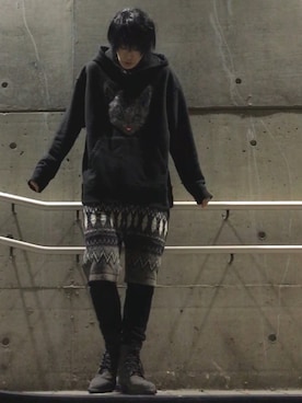 「JULIUS（ユリウス）のアイテム（アクセサリー）」を使った、Re:birthさん（メンズ・175cm）の冬コーディネート