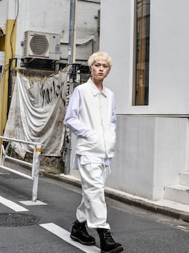 「ドッキング」｜「アイテム（ブルゾン）」を使った、dude_harajukuさん（メンズ・167cm）の春コーディネート