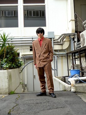 「no brand（ノーブランド）のアイテム（セットアップ）」を使った、dude_harajukuさん（メンズ・178cm）の冬コーディネート
