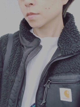 「Carhartt（カーハート）のアイテム（ブルゾン）」を使った、shiiiiiさん（レディース・157cm）の冬コーディネート