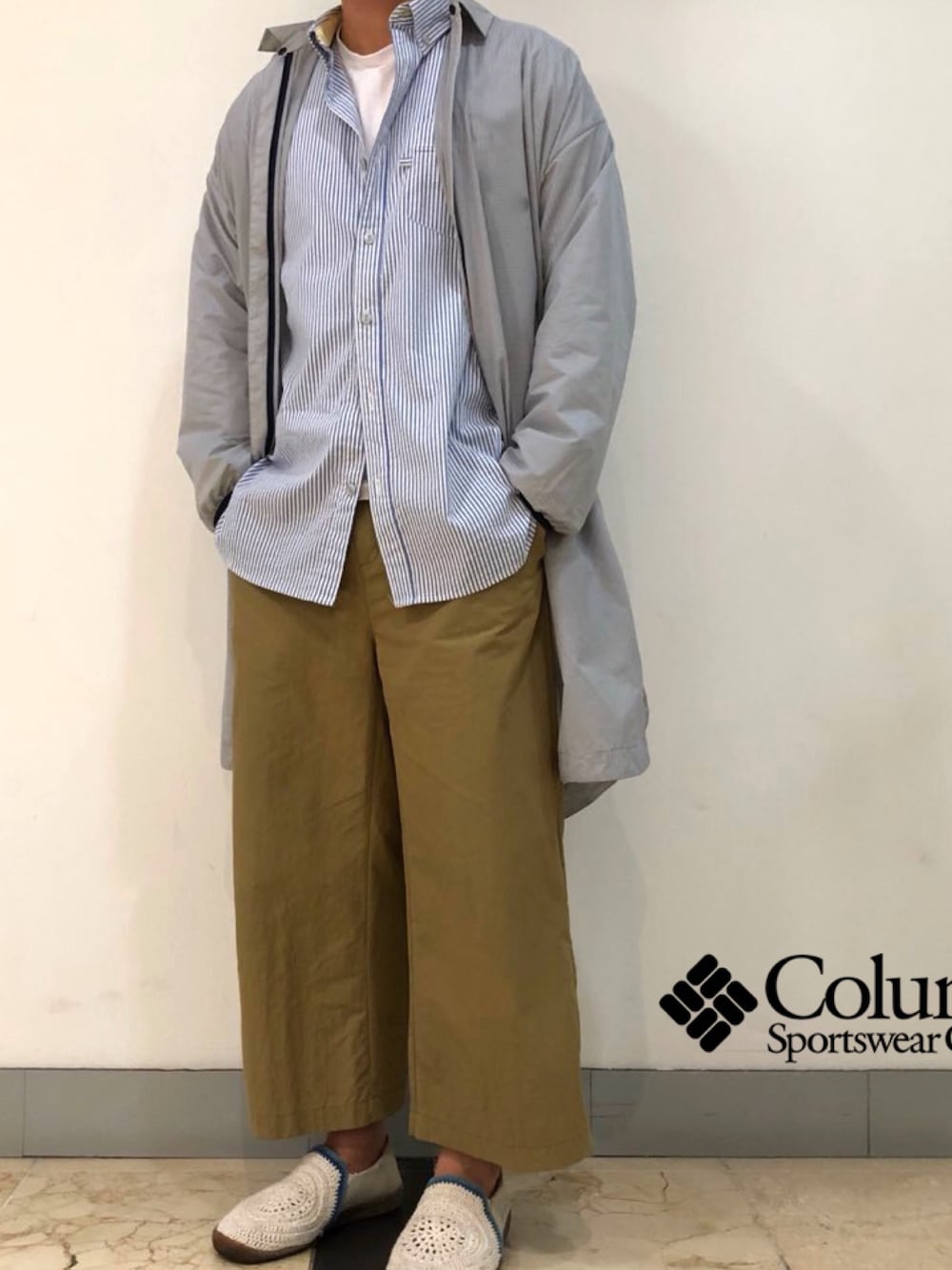 「Columbia、outdoor、kolonsport」｜「Columbiaのアイテム（その他パンツ、ベージュ系）」を使った、columbiahanamさん（メンズ・173cm）の春コーディネートの1枚目の写真