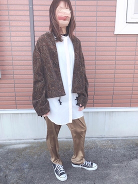 「MONKEY TIME（モンキータイム）のアイテム（ブルゾン）」を使った、fumikoさん（レディース・163cm）の秋コーディネート