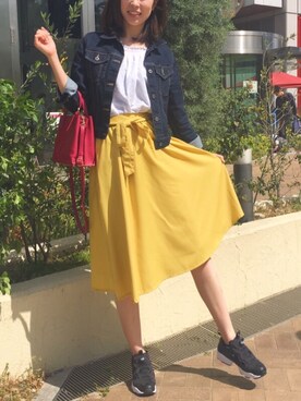 「ベルイエロー」｜「アイテム（ジャケット/アウター）」を使った、kanaさん（レディース・170cm）の春コーディネート