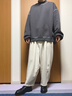 「epnok（エプノック）のアイテム（スウェット）」を使った、kanariabonbaさん（メンズ・171cm）の冬コーディネート