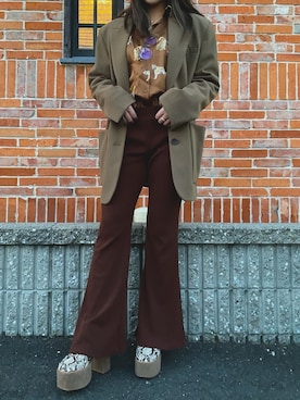 「JINS（ジンズ）のアイテム（アクセサリー）」を使った、Miiさん（レディース・157cm）の冬コーディネート
