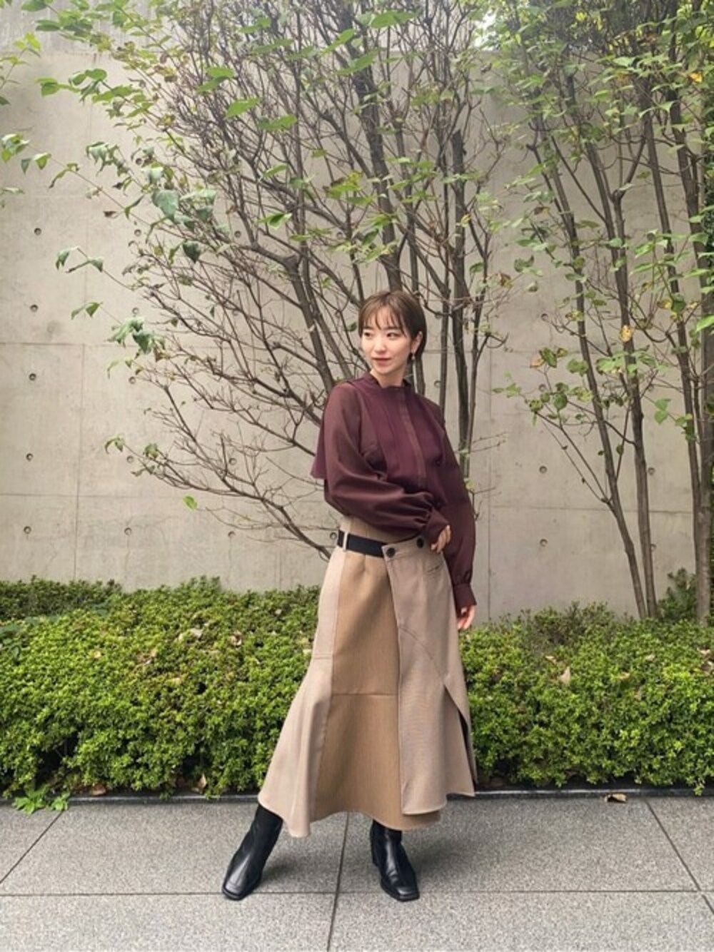 public tokyoアシメラップフレアスカート