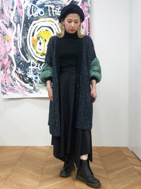 「カーディガンコーデ」｜「アイテム（ハンチング/ベレー帽）」を使った、paulstuartadvanceさん（レディース・150cm）の秋コーディネート
