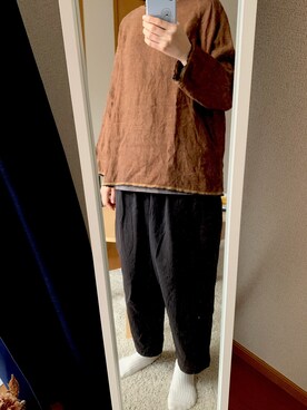 「ichi（イチ）のアイテム（パンツ）」を使った、usaさん（レディース・158cm）の春コーディネート