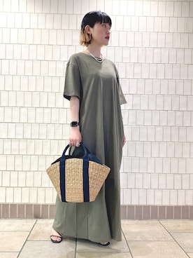 「FRUIT OF THE LOOM（フルーツオブザルーム）のアイテム（ワンピース/ドレス）」を使った、Yuさん（レディース・151cm）の春コーディネート