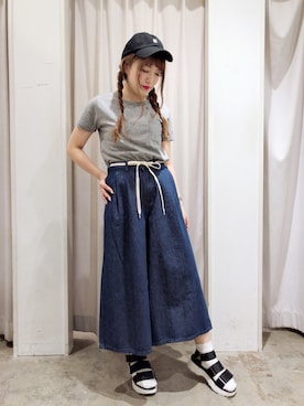 「FILA（フィラ）のアイテム（帽子）」を使った、ayano♡さん（レディース・155cm）の春コーディネート