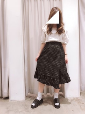 「E hyphen world gallery（イーハイフンワールドギャラリー）のアイテム（シャツ/ブラウス）」を使った、ayano♡さん（レディース・155cm）の春コーディネート