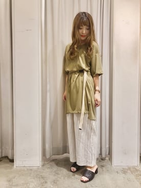 「E hyphen world gallery（イーハイフンワールドギャラリー）のアイテム（ワンピース）」を使った、ayano♡さん（レディース・155cm）の春コーディネート