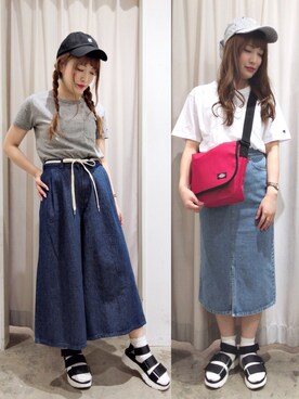 「FILA（フィラ）のアイテム（帽子）」を使った、ayano♡さん（レディース・155cm）の春コーディネート
