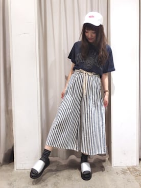 「VANS(バンズ)のアイテム(帽子)」を使った、ayano♡さん(レディース・155cm)の夏コーディネート
