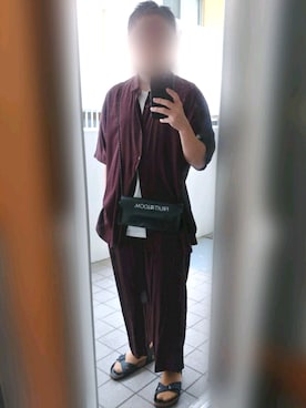 「FRUIT OF THE LOOM（フルーツオブザルーム）のアイテム（バッグ）」を使った、Qちゃんさん（メンズ・157cm）の春コーディネート