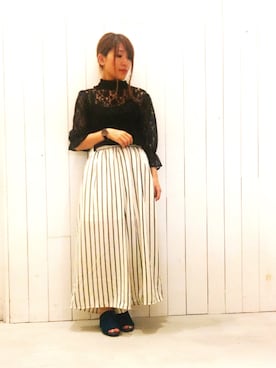 「E hyphen world gallery（イーハイフンワールドギャラリー）のアイテム（シャツ/ブラウス）」を使った、suika☺︎さん（レディース・150cm）の夏コーディネート