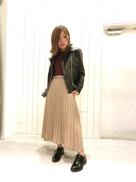 「E hyphen world gallery（イーハイフンワールドギャラリー）のアイテム（スカート）」を使った、suika☺︎さん（レディース・150cm）の秋コーディネート