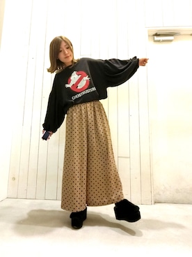 「E hyphen world gallery（イーハイフンワールドギャラリー）のアイテム（Tシャツ/カットソー）」を使った、suika☺︎さん（レディース・150cm）の秋コーディネート