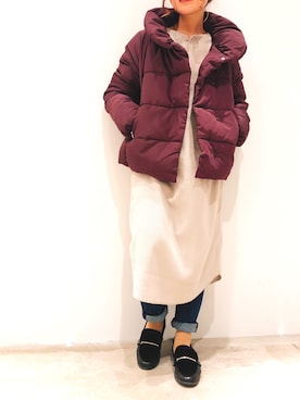 「アイテム（ダウンジャケット/コート、パープル系）」を使った、suika☺︎さん（レディース・150cm）の冬コーディネート