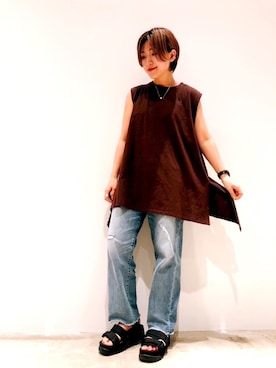 「AMERICAN HOLIC（アメリカンホリック）のアイテム（ネックレス）」を使った、suika☺︎さん（レディース・150cm）の夏コーディネート