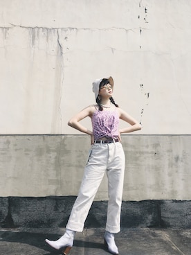 「ARMANI（アルマーニ）のアイテム（パンツ）」を使った、花衬衫小琪さん（レディース・171cm）の春コーディネート