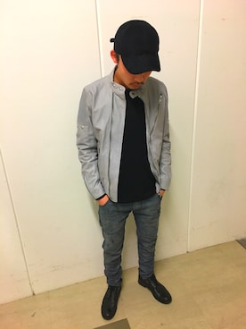 「Saturdays NYC（サタデーズ ニューヨークシティ ）のアイテム（キャップ）」を使った、yu-kiさん（メンズ・171cm）の冬コーディネート