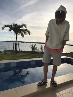 「ノーティードッグ」｜「アイテム（キャップ）」を使った、sakurakoooooさん（メンズ・170cm）の夏コーディネート