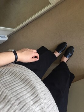 「GU（ジーユー）のアイテム（その他パンツ、ブラック系）」を使った、をさん（レディース・160cm）の秋コーディネート