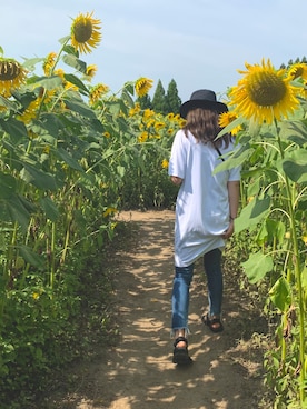 「Ungrid（アングリッド）のフレイドヘムストスリ（デニムパンツ）」を使った、natsuさん（レディース・160cm）の夏コーディネート