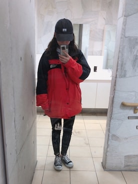 「ノースフェイス」｜natsuさん（レディース・160cm）の冬コーディネート