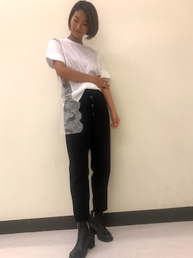 「Yasutoshi Ezumi（ヤストシエズミ）のアイテム」を使った、MISATOさん（レディース・163cm）の夏コーディネート