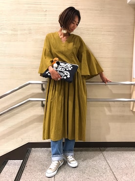 「STAR MELA（スターメラ）のアイテム」を使った、MISATOさん（レディース・163cm）の夏コーディネート