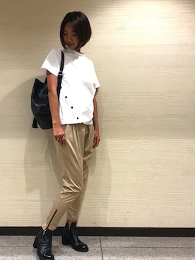 「Yasutoshi Ezumi（ヤストシエズミ）のアイテム」を使った、MISATOさん（レディース・163cm）の夏コーディネート