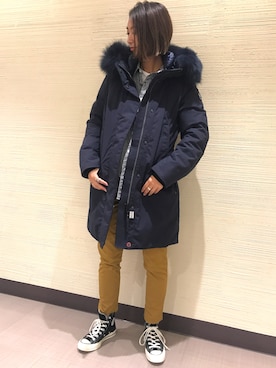 「B'2nd（ビーセカンド）のアイテム（ジャケット/アウター）」を使った、MISATOさん（レディース・163cm）の秋コーディネート