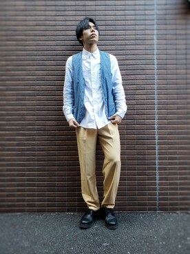 「ikka（イッカ）のアイテム（その他アウター）」を使った、kyo_skeeさん（メンズ・180cm）の春コーディネート