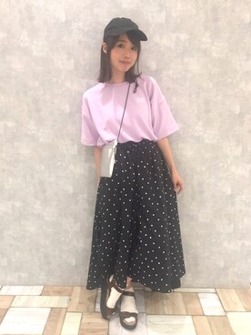 「おちびさん」｜「アイテム（キャップ）」を使った、Ami Kondoさん（レディース・151cm）の春コーディネート