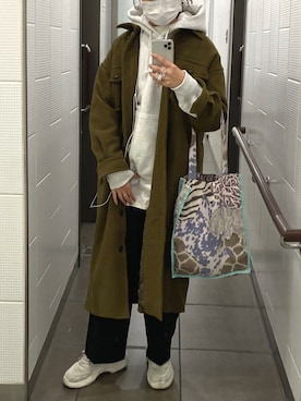 「PULL&BEAR（プルアンドベア）のアイテム（シューズ）」を使った、rさん（レディース・164cm）の冬コーディネート