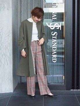 「ペタンコ靴」｜「アイテム（その他アウター）」を使った、hirotaさん（レディース・167cm）の冬コーディネート