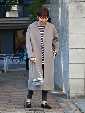 「タッセルローファー」｜「アイテム（その他アウター）」を使った、hirotaさん（レディース・168cm）の秋コーディネート