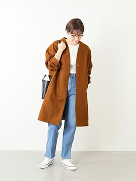 「Wrangler」｜「アイテム（その他アウター）」を使った、hirotaさん（レディース・168cm）の冬コーディネート