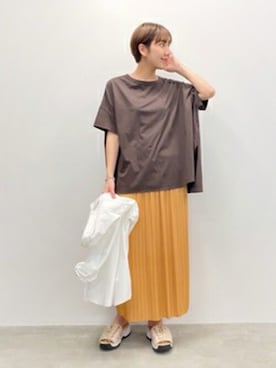 「アイテム（トップス、ブラウン系）」を使った、hirotaさん（レディース・168cm）の春コーディネート